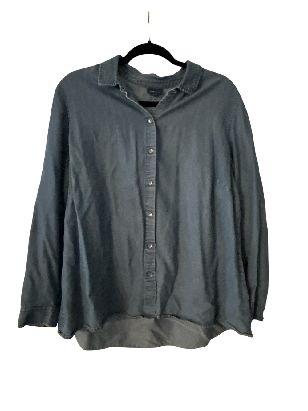 J. Jill Slate Blue Button-Front Blouse